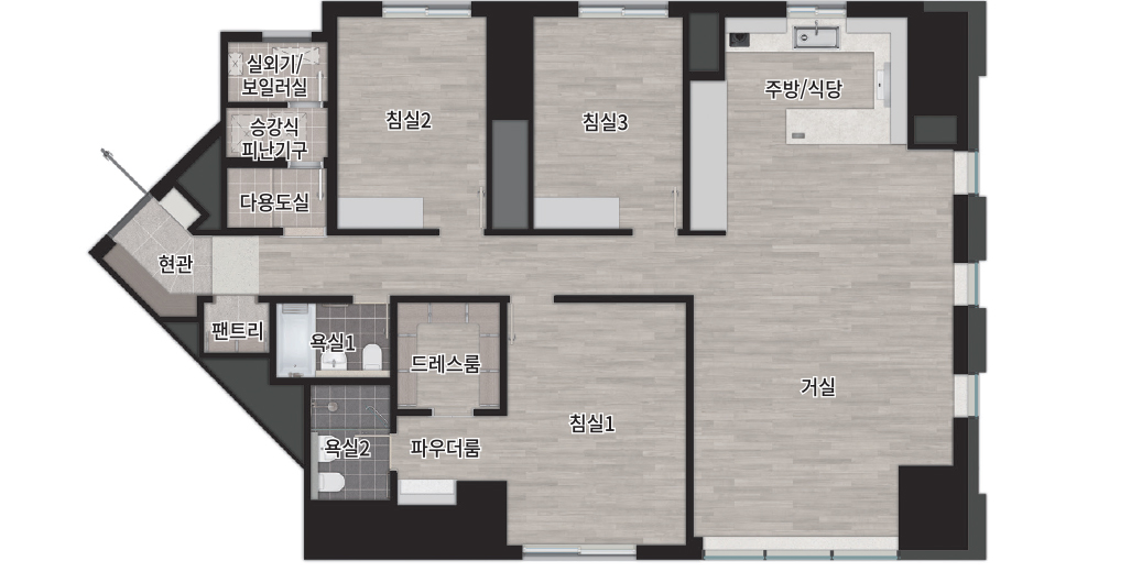 센텀르엘 104C㎡ 평면도 - 르엘 리버파크 센텀 세대안내