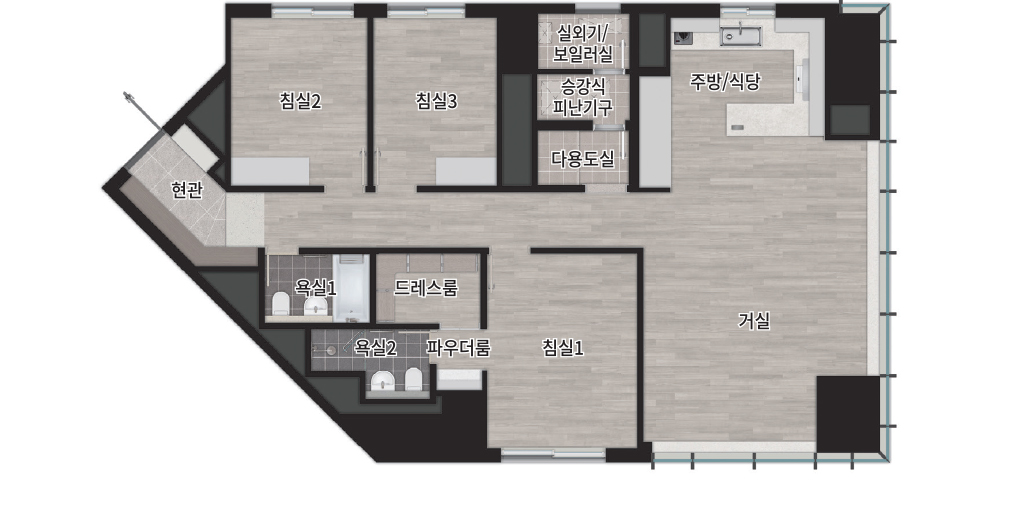 센텀르엘 84㎡ 평면도 - 르엘 리버파크 센텀 세대안내